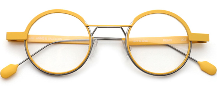 Lunettes en métal jaune de la marque Anne et Valentin